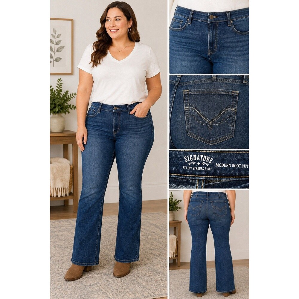 Signature by Levi Strauss Modern Boot Cut Women’s Blue Stretch Denim Jeans Pants